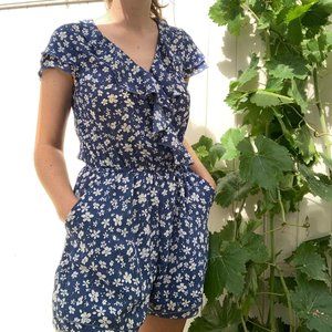 H&M Blue Floral Romper